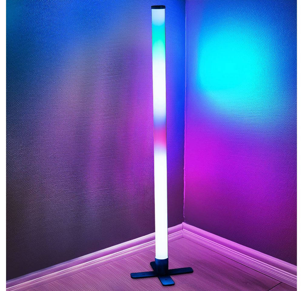 JUST LIGHT LED Stehlampe, LED-Leuchtmittel fest verbaut, Farbwechsel, RGB, Stehleuchte Wandlampe RGB LED Fernbedienung dimmbar Music-Sync Modi – Bild 5 von 5