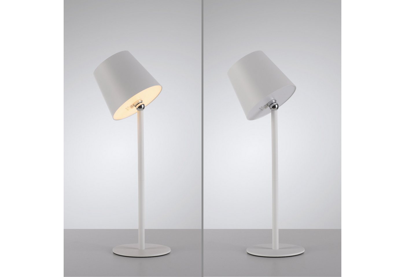 JUST LIGHT LED Tischleuchte BOTERIA - Set 2 Stück, inkl. Flaschenaufsatz, Memoryfunktion, LED fest integriert, Warmweiß, Akkubetrieben, aufladbar, magnetisch, d – Bild 5 von 5