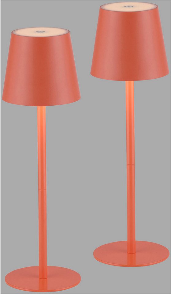 JUST LIGHT LED Tischleuchte EURIA, 2er Set, Dimmfunktion, Memory, nach Trennung vom Netz, LED fest integriert, Warmweiß, LED Akku Tischlampe – Bild 3 von 5