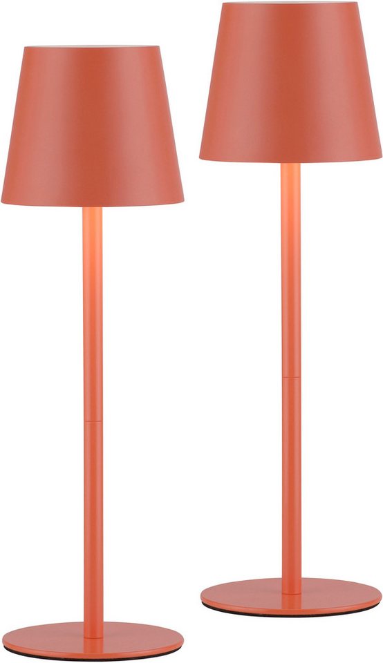 JUST LIGHT LED Tischleuchte EURIA, 2er Set, Dimmfunktion, Memory, nach Trennung vom Netz, LED fest integriert, Warmweiß, LED Akku Tischlampe – Bild 4 von 5