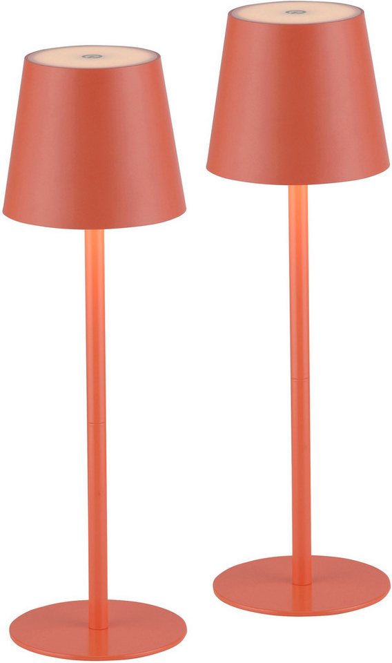 JUST LIGHT LED Tischleuchte EURIA, 2er Set, Dimmfunktion, Memory, nach Trennung vom Netz, LED fest integriert, Warmweiß, LED Akku Tischlampe – Bild 5 von 5