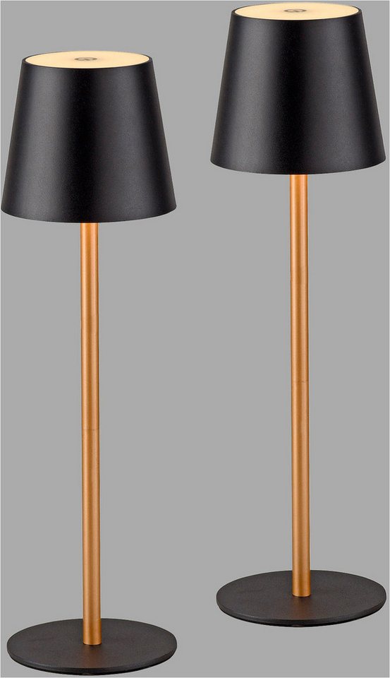 JUST LIGHT LED Tischleuchte EURIA, 2er Set, Dimmfunktion, Memory, nach Trennung vom Netz, LED fest integriert, Warmweiß, LED Akku Tischlampe – Bild 3 von 5
