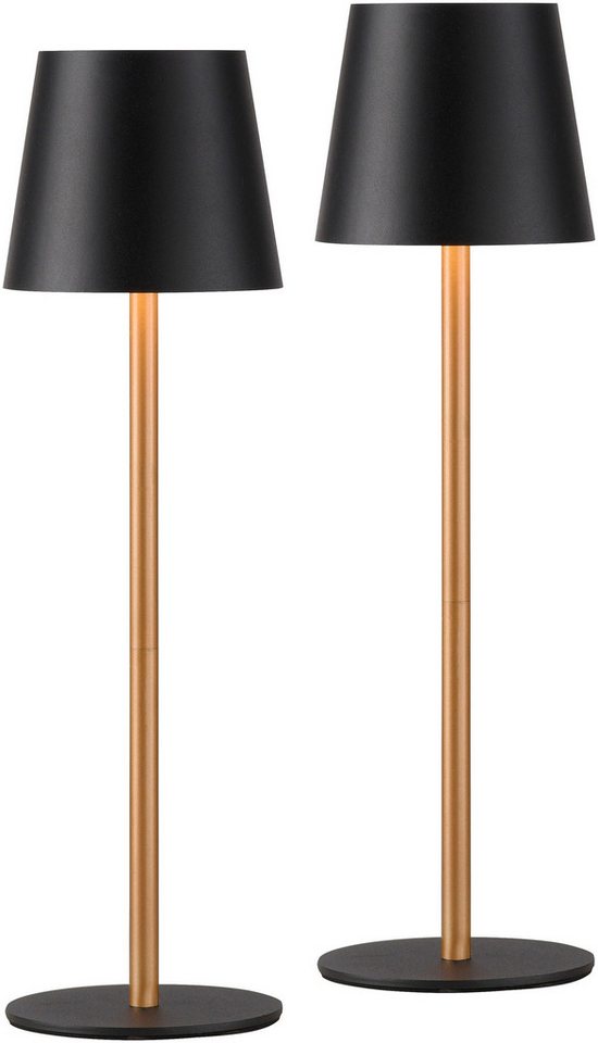 JUST LIGHT LED Tischleuchte EURIA, 2er Set, Dimmfunktion, Memory, nach Trennung vom Netz, LED fest integriert, Warmweiß, LED Akku Tischlampe – Bild 4 von 5