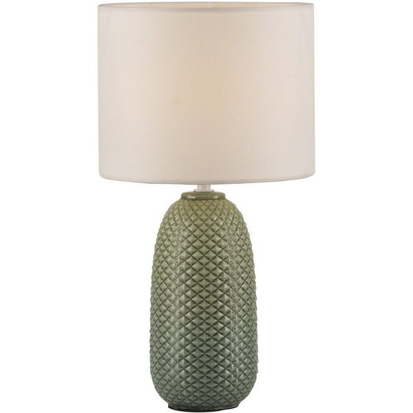 JUST LIGHT LED Tischleuchte LED Tischlampe PINE Textilschirm weiß 38cm, 1x E14 25W max., Textilschirm weiß 38cm