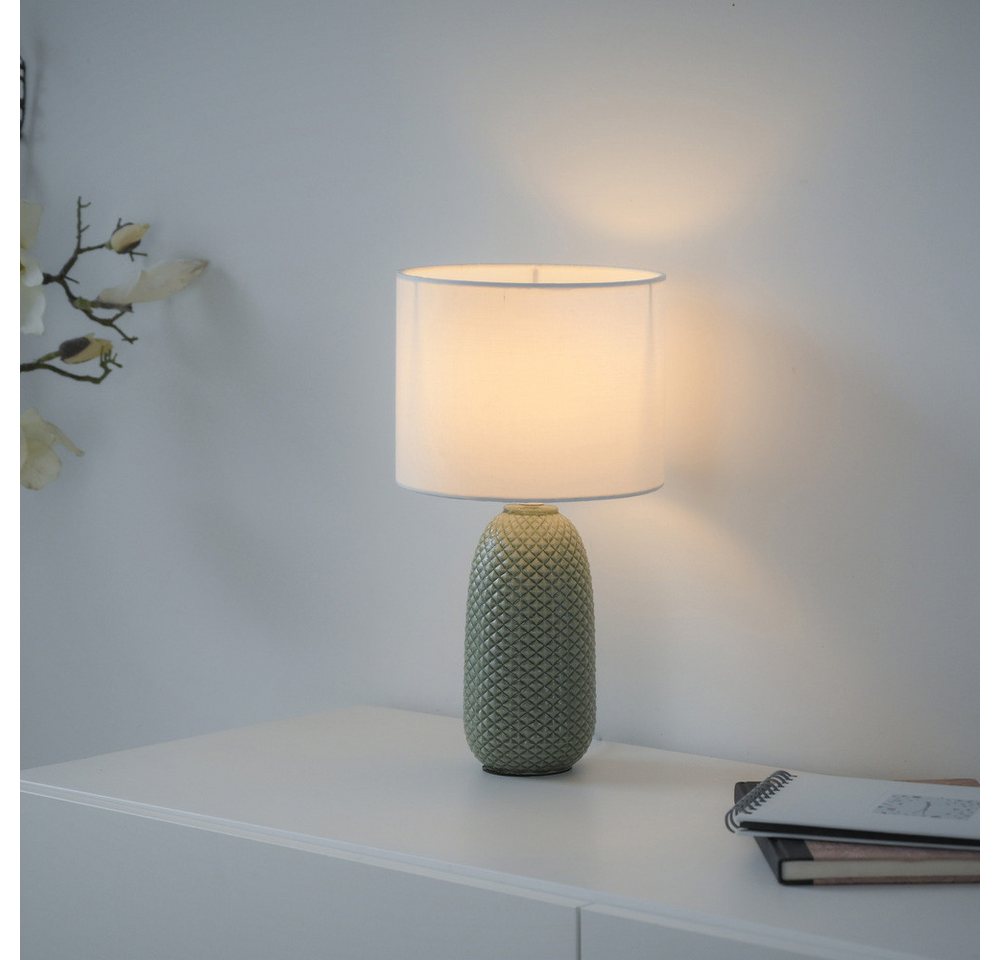 JUST LIGHT LED Tischleuchte LED Tischlampe PINE Textilschirm weiß 38cm, 1x E14 25W max., Textilschirm weiß 38cm – Bild 2 von 5