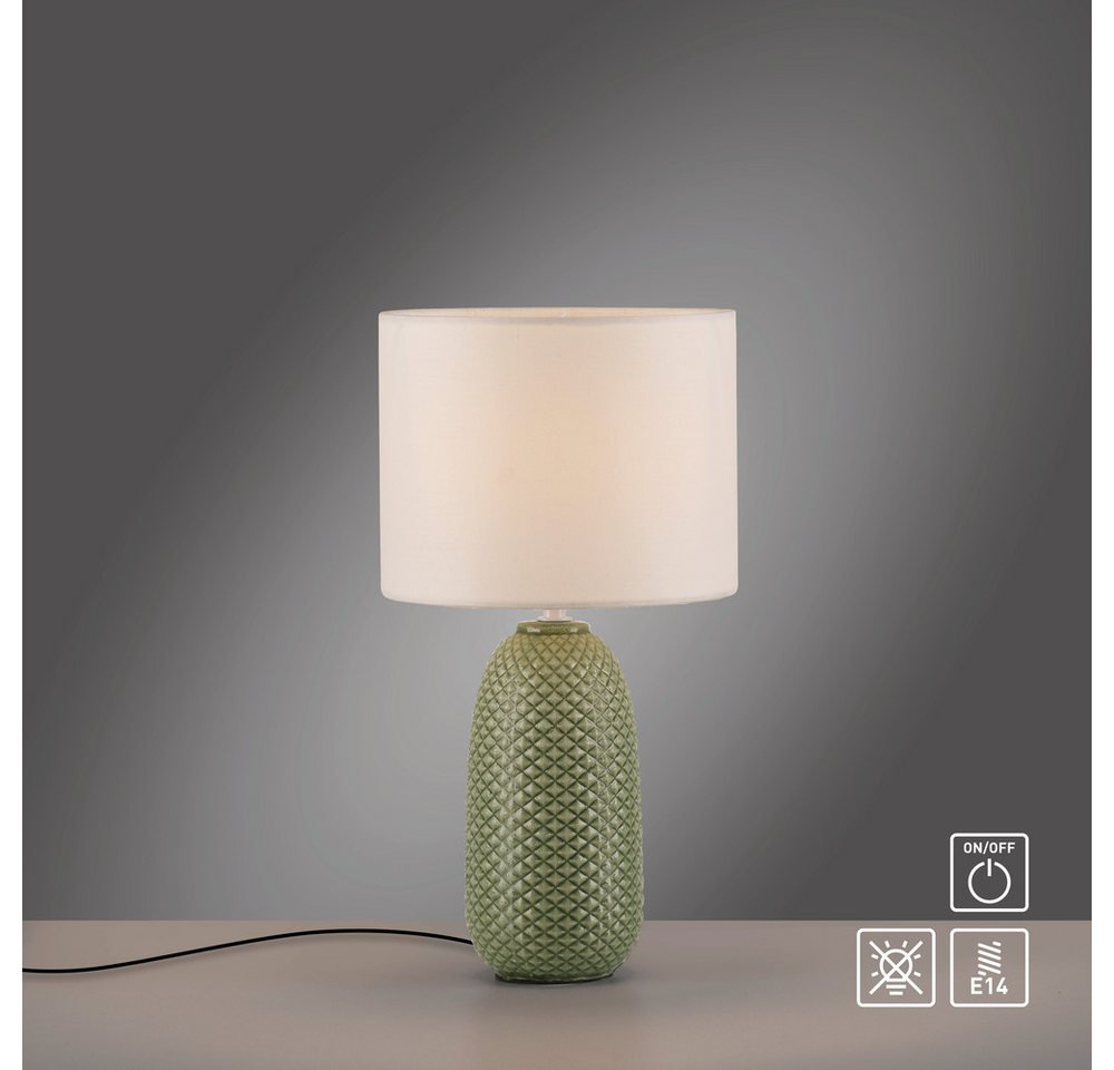 JUST LIGHT LED Tischleuchte LED Tischlampe PINE Textilschirm weiß 38cm, 1x E14 25W max., Textilschirm weiß 38cm – Bild 3 von 5