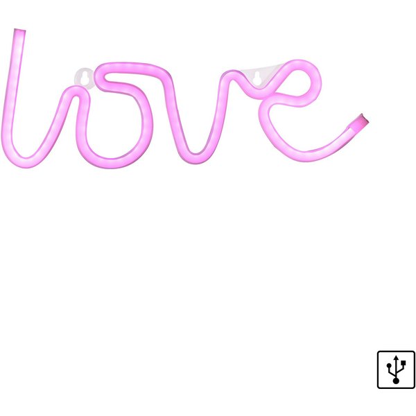 JUST LIGHT LED Wandleuchte NEON-LOVE, LED fest integriert, Warmweiß