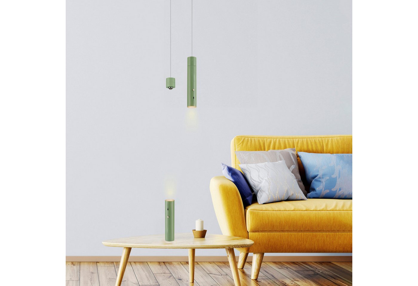 JUST LIGHT Pendelleuchte ATTACH, Dimmfunktion, LED fest integriert, Warmweiß, Akkuleuchte, mobile Lichtlösung, Taschenlampe – Bild 2 von 5