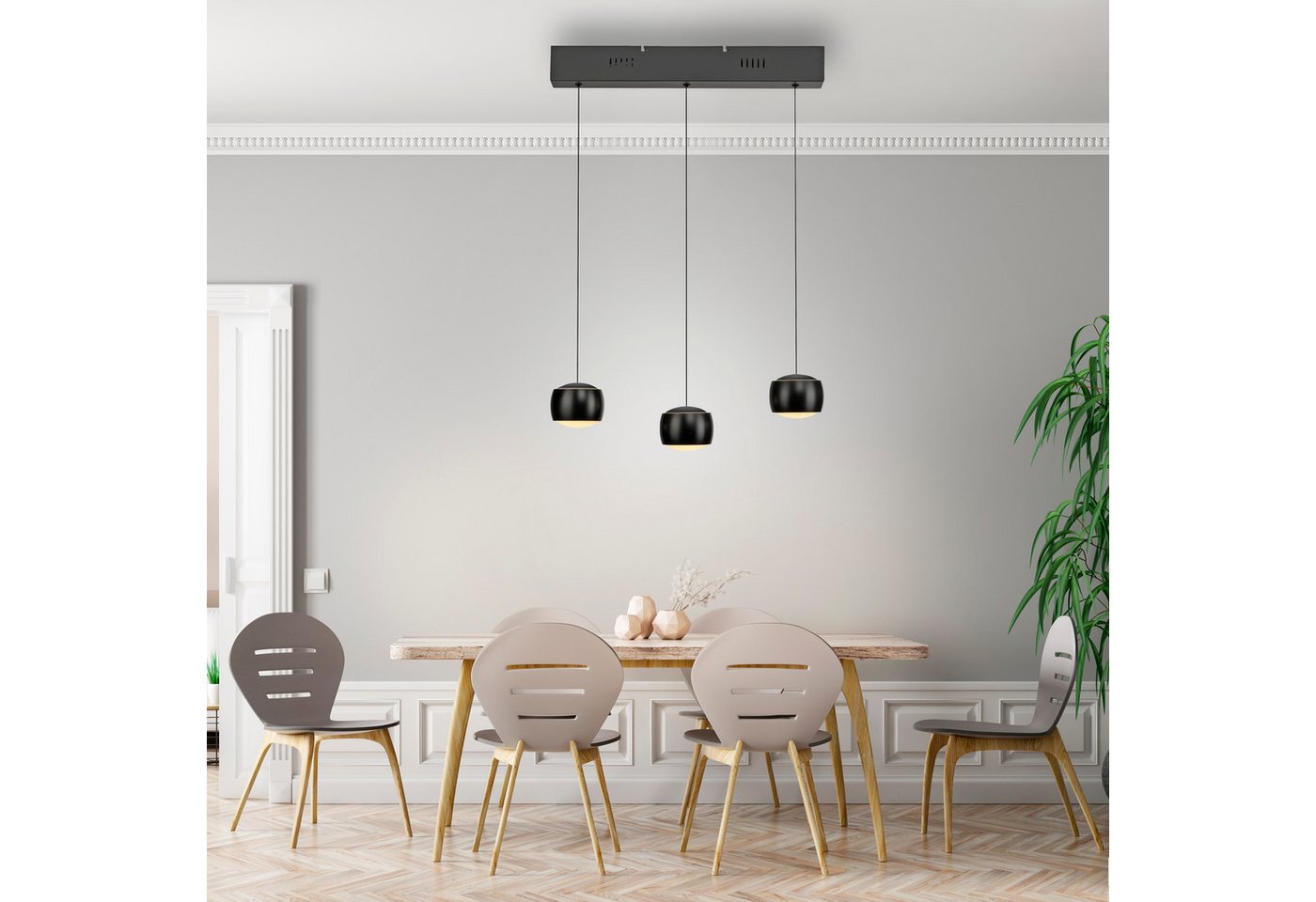 JUST LIGHT Pendelleuchte BALLINI, Dimmfunktion, LED fest integriert, Warmweiß, LED, Comfort Lift, dimmbar, Switchmo – Bild 2 von 4