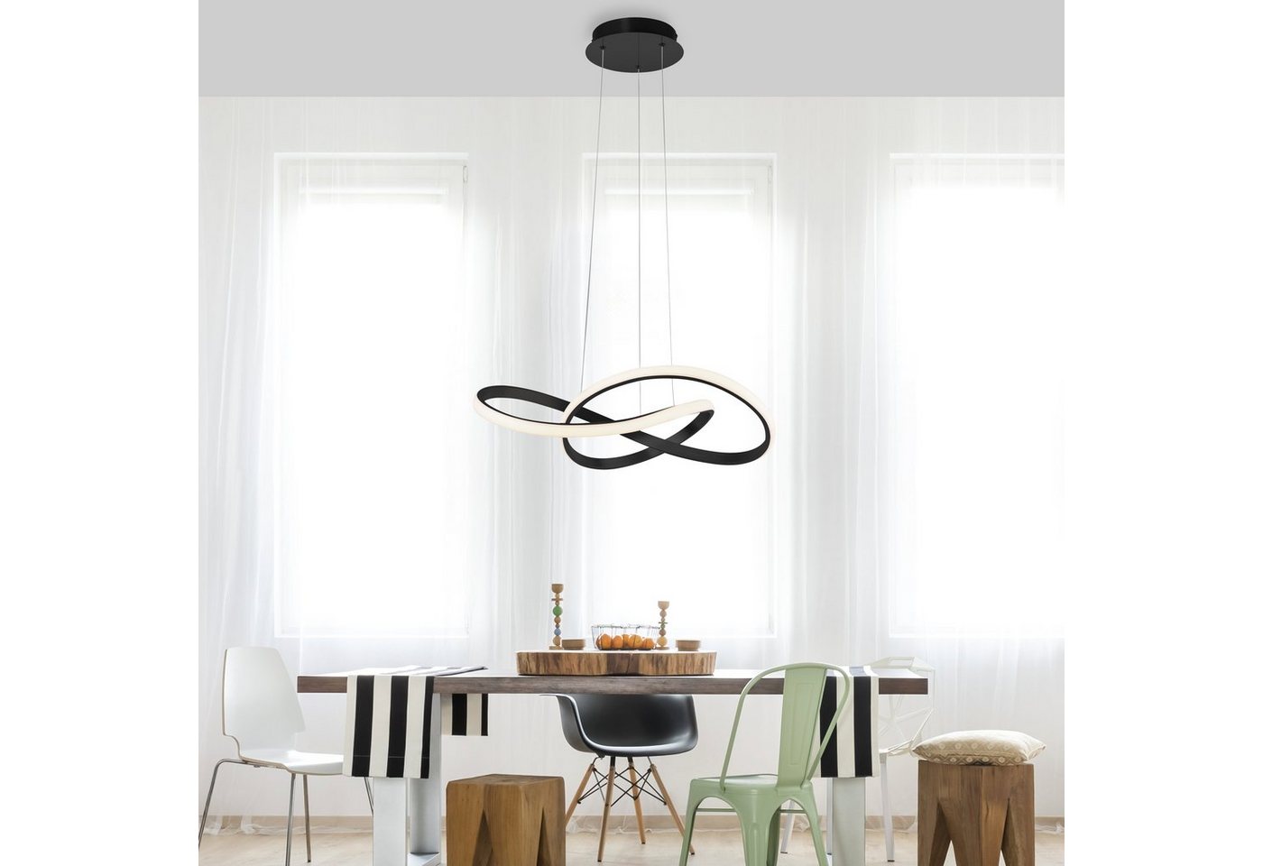 JUST LIGHT Pendelleuchte MARIA, LED fest integriert, Warmweiß, LED, dimmbar, Switchmo – Bild 2 von 5
