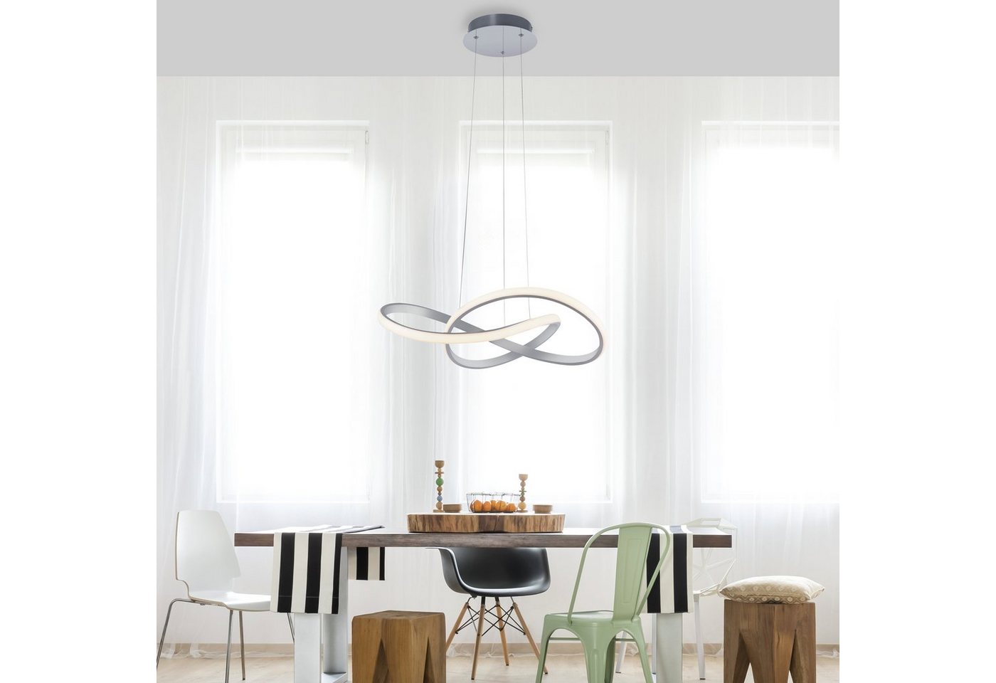 JUST LIGHT Pendelleuchte MARIA, LED fest integriert, Warmweiß, LED, dimmbar, Switchmo – Bild 3 von 5