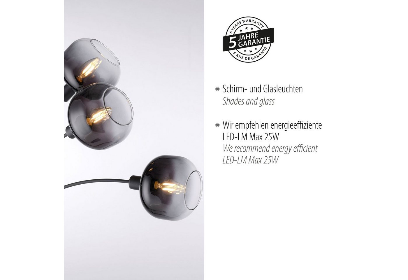 JUST LIGHT Stehlampe ZEA, ohne Leuchtmittel, ExklusiveE14 – Bild 5 von 5