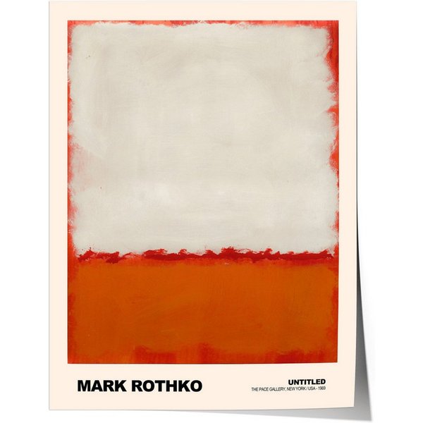 JUSTGOODMOOD Poster Mark Rothko Untitled White Red and Orange Abstrakter Expressionismus F, (1 St)