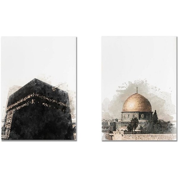 JUSTGOODMOOD Poster Moschee Mekka Kaaba Wandbilder Wohnzimmer Schlafzimmer Wand Deko Kunst, A (1 St)