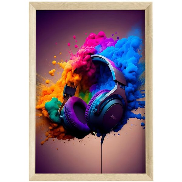 JUSTGOODMOOD Poster Premium ® Gamer Kopfhörer · Multifarben · ohne Rahmen