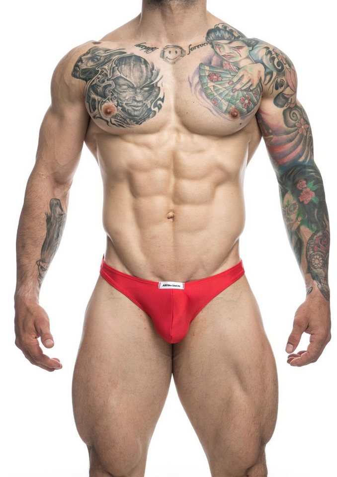 Justin + Simon String Classic Tanga String-Tanga - rot (1-St) glänzend – Bild 3 von 5