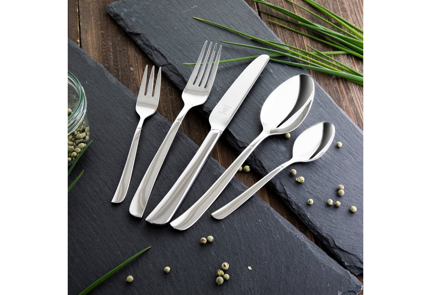 Justinus Besteck-Set VENTANA, 30-teilig, für 6 Personen, Edelstahl, (30-tlg), 6 Personen, Edelstahl, mit ergonomischen Griffen, Spülmaschinenfest – Bild 2 von 2