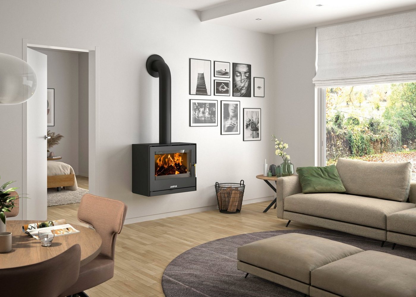 JUSTUS Kaminofen Dias, 6,5 kW, Zeitbrand, Baukasten-System, ohne Standfüße – Bild 2 von 5