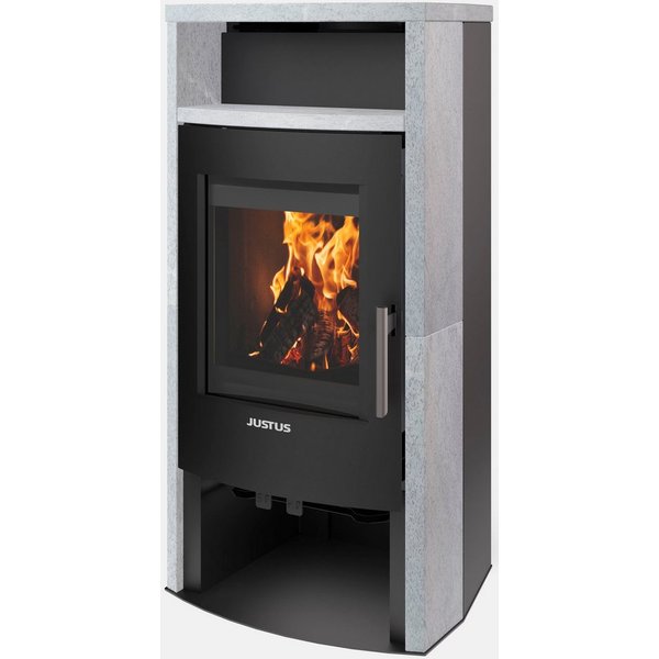 JUSTUS Kaminofen Lara, Exklusiv, schau das VIDEO! Lieferung bis ins Wohnzimmer, 6,5 kW, Zeitbrand, heizen mit erneuerbaren Energien