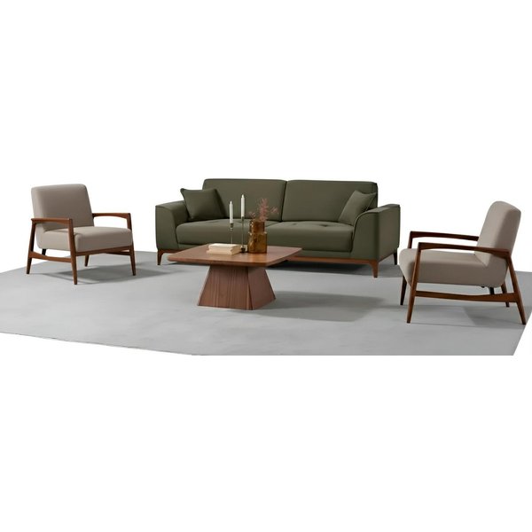 JVmoebel 3-Sitzer Wohnzimmer Set Modern Mehrfarbig Designer-Sessel Komfortabel Stoff, 2 Teile