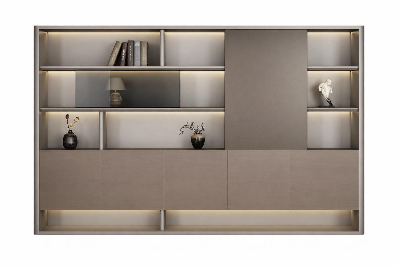 JVmoebel Büromöbel-Set Elegantes Büromöbel-Set: Chefschreibtisch, Büroschrank & Sessel, Made in Europa – Bild 3 von 4