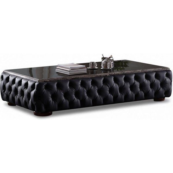 JVmoebel Couchtisch Chesterfield Couchtisch mit Marmorplatte und Lederoptik (Couchtisch), Made in Europa