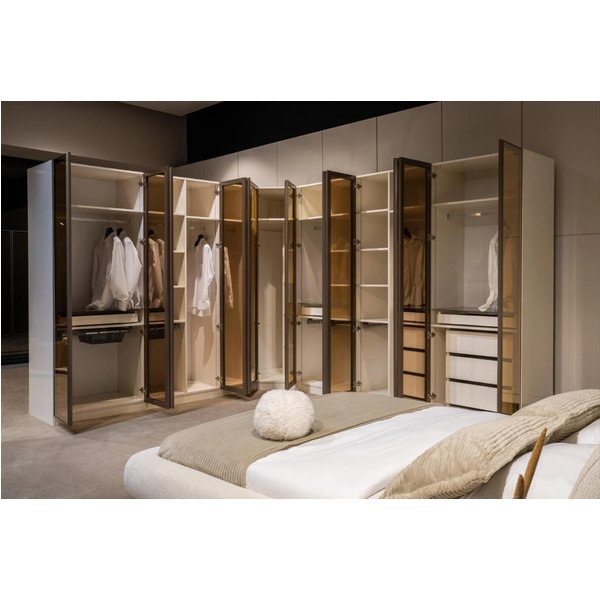 JVmoebel Eckkleiderschrank Ankleidezimmer Set Modulares Schranksystem Beige Moderner Stil Hell Made in Europa