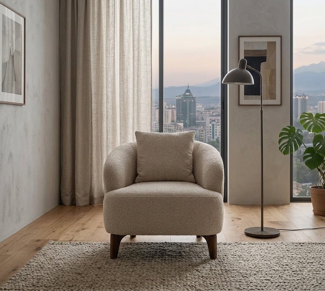 JVmoebel Polstergarnitur Moderne Wohnzimmermöbel Beige Holzgestell Komfortabel Entspannend, (3-tlg), Made in Europa – Bild 5 von 5