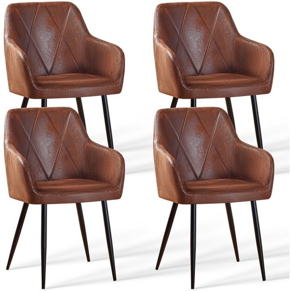 JYMTOM Esszimmerstuhl mit gepolstertem Sitz, Wohnzimmerstuhl, Polsterstuhl, modisches Design (4 St), Metall-Beine, ideal für Esszimmer, Restaurant & Küche