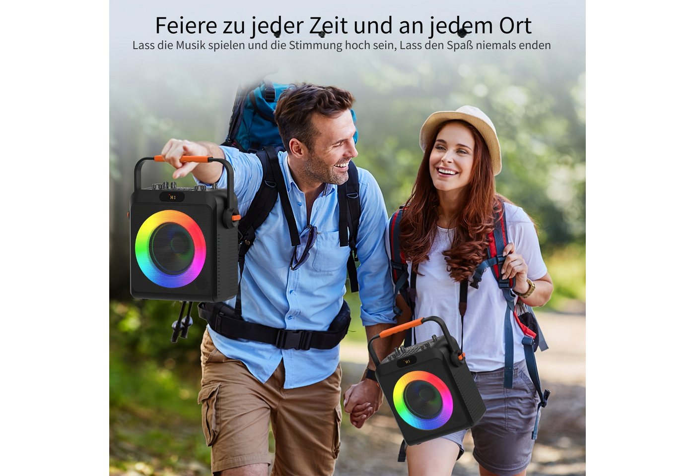 JYX mit 2PCS Mikrofon, Bluetooth Lautsprecher für Party Karaoke-Maschine 1 (Bluetooth) – Bild 5 von 5