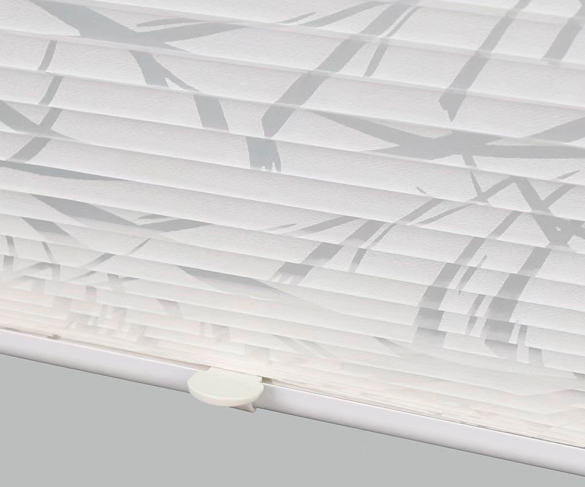 K-HOME Plissee Ausbrenner Streifen, Klemmfix, ohne Bohren, Lichtschutz, Lichtschutz, ohne Bohren, verspannt, Klemmfix, Klemmfix-Plissee mit Ausbrenner Stoff – Bild 4 von 5