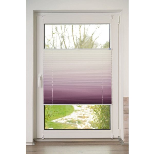 K-HOME Plissee Farbverlauf Sunrise, Lichtschutz, ohne Bohren, verspannt, Klemmfix