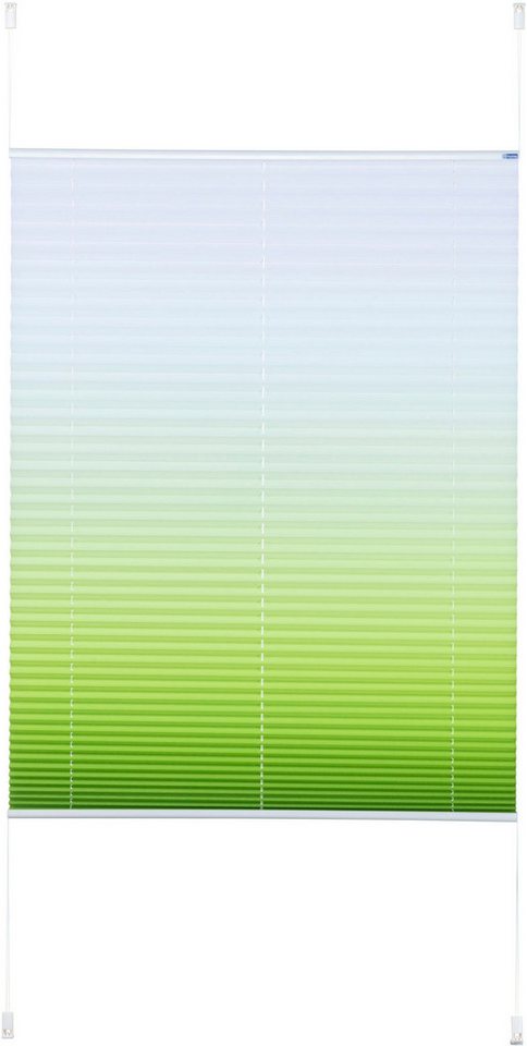 K-HOME Plissee Farbverlauf Sunrise, Lichtschutz, ohne Bohren, verspannt, Klemmfix – Bild 2 von 5