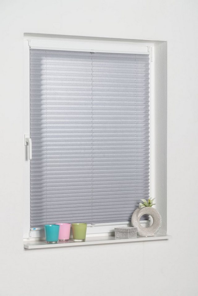 K-HOME Plissee Klemmfix Pisa, ohne Bohren, LIchtschutz, verspannt, Lichtschutz, ohne Bohren, verspannt, Klemmfix, Crushed-Optik – Bild 3 von 5