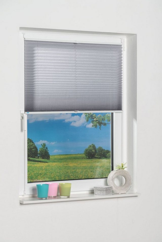 K-HOME Plissee Klemmfix Pisa, ohne Bohren, LIchtschutz, verspannt, Lichtschutz, ohne Bohren, verspannt, Klemmfix, Crushed-Optik – Bild 5 von 5