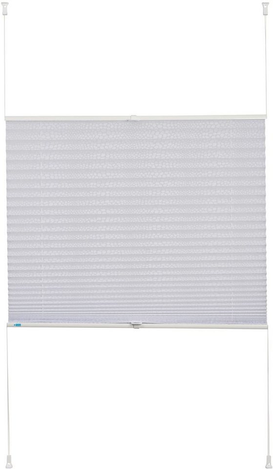 K-HOME Plissee Klemmfix Pisa, ohne Bohren, LIchtschutz, verspannt, Lichtschutz, ohne Bohren, verspannt, Klemmfix, Crushed-Optik – Bild 4 von 5