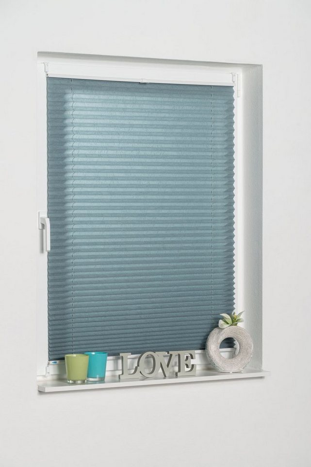 K-HOME Plissee Klemmfix Pisa, ohne Bohren, LIchtschutz, verspannt, Lichtschutz, ohne Bohren, verspannt, Klemmfix, Crushed-Optik – Bild 4 von 5