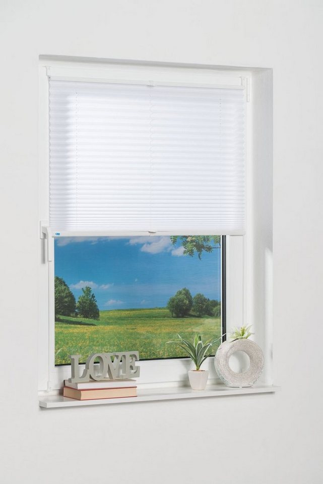 K-HOME Plissee Klemmfix Pisa, ohne Bohren, LIchtschutz, verspannt, Lichtschutz, ohne Bohren, verspannt, Klemmfix, Crushed-Optik – Bild 5 von 5