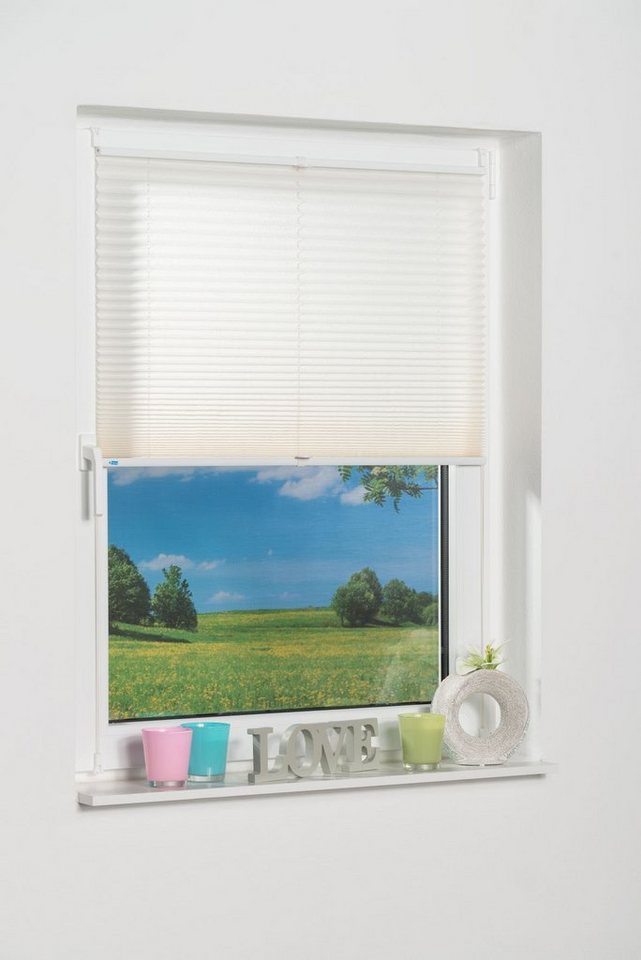 K-HOME Plissee Klemmfix Pisa, ohne Bohren, LIchtschutz, verspannt, Lichtschutz, ohne Bohren, verspannt, Klemmfix, Crushed-Optik – Bild 5 von 5