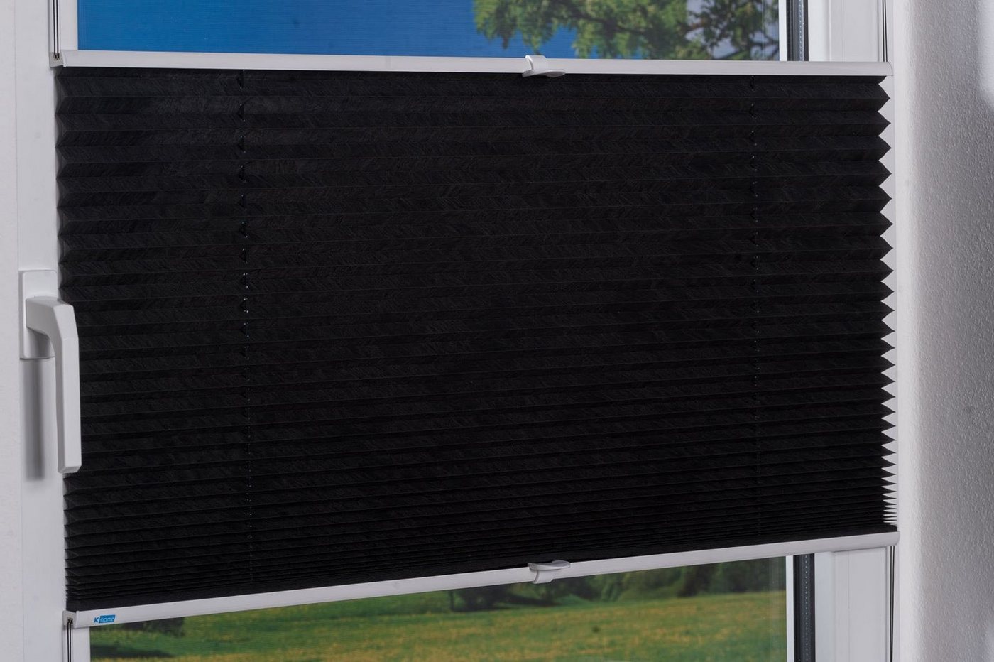 K-HOME Plissee Klemmfix Pisa, ohne Bohren, LIchtschutz, verspannt, Lichtschutz, ohne Bohren, verspannt, Klemmfix, Crushed-Optik – Bild 5 von 5