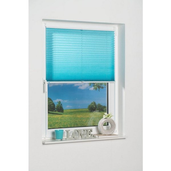 K-HOME Plissee Klemmfix Pisa, Lichtschutz, ohne Bohren, verspannt, Klemmfix, Crushed-Optik
