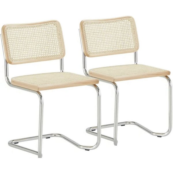 k-hometrends Freischwinger KADEN, 2er-Set, aus Buchenholz & Wiener Geflecht (2er-Set), Designstühle, B/H/T: 47 x 82 x 50 cm - Made in Italy