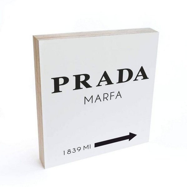 K&L Wall Art Holzbild Tischdeko Prada Marfa Holzbild Wohnzimmer Buchstaben Deko, Fensterbank Schild modern, Wohnzimmer Holzschilder zum Aufstellen, natürliche B