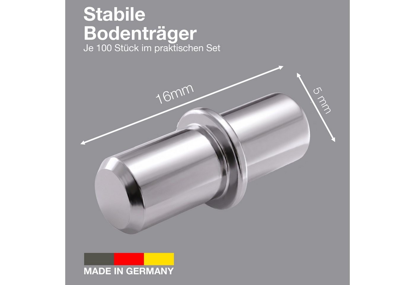K-Möbel Wandregalhalter Bodenträger, Set 100-tlg., Für Glasboden und viel mehr – Bild 2 von 5