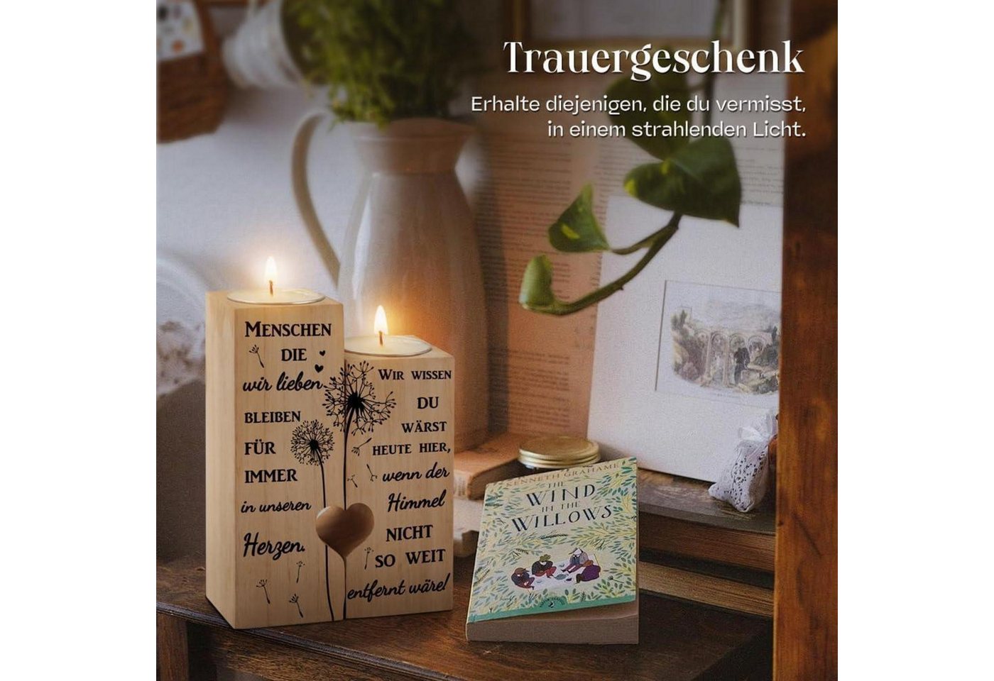 KAAYEE Teelichthalter Trauergeschenk Herzförmiger Kerzenhalter für Verstorbene – Bild 4 von 5