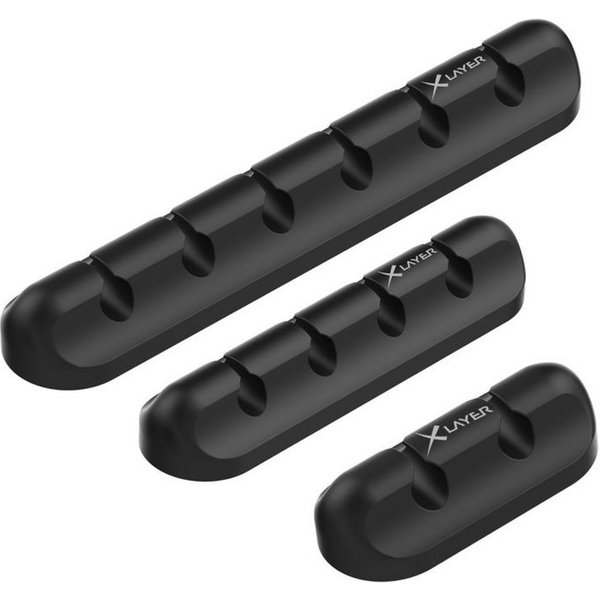 XLAYER Kabelführung Kabelhalter XLayer Silicone Cable Fixer 3er Pack Black