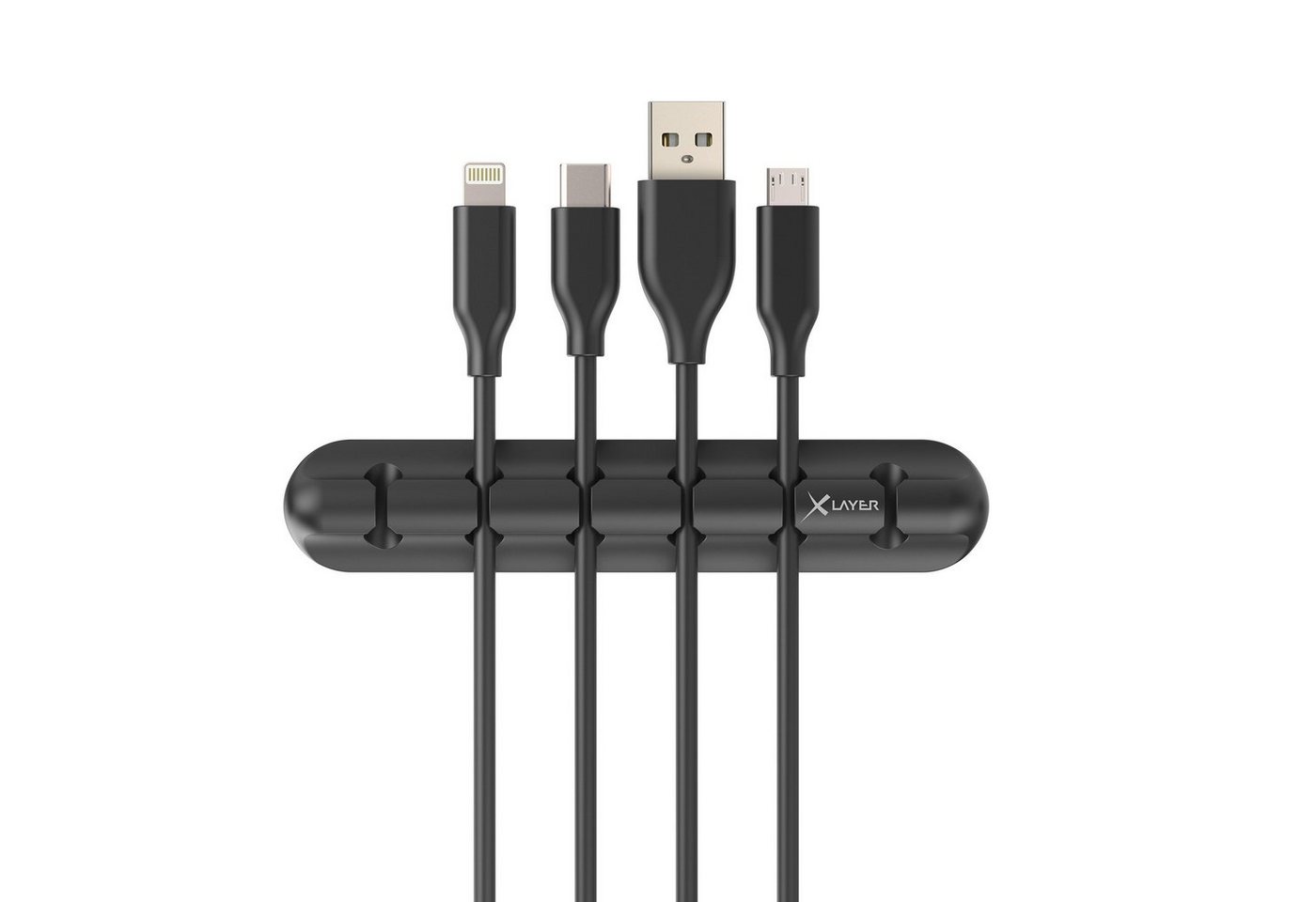 XLAYER Kabelführung Kabelhalter XLayer Silicone Cable Fixer 3er Pack Black – Bild 2 von 4
