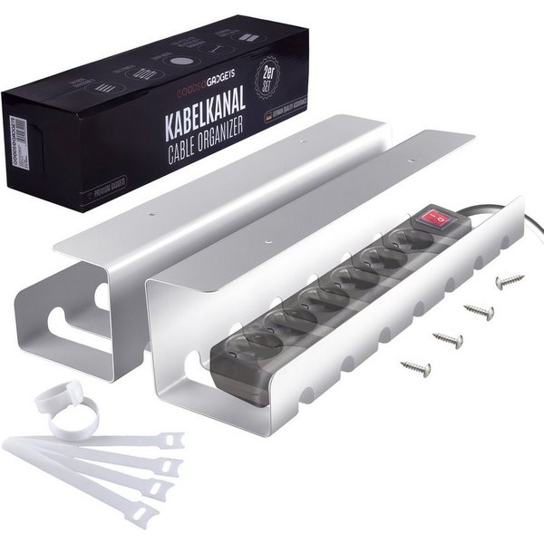 Goods+Gadgets Kabelkanal Goods+Gadgets Kabelkanal – Kabelmanagement Schreibtisch & Kabelhalter (Kabelhalter, Kabelwanne, Kabelkorb, 1-St)