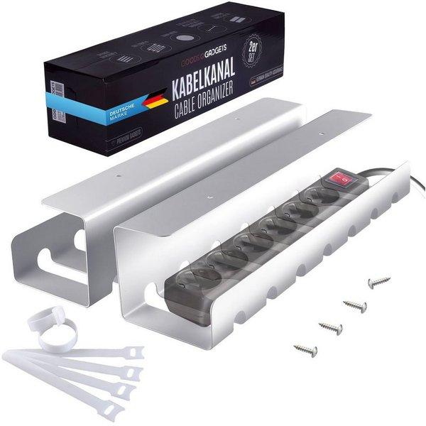 Goods+Gadgets Kabelkanal Goods+Gadgets Kabelkanal – Kabelmanagement Schreibtisch & Kabelhalter (Kabelhalter, Kabelwanne, Kabelkorb, 2-St)