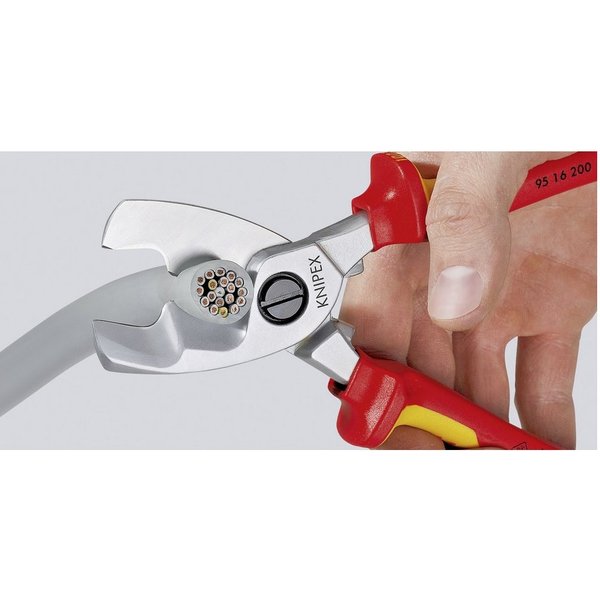 Knipex Kabelschere Knipex 95 16 200 VDE-Kabelschere Geeignet für (Abisoliertechnik) Alu-